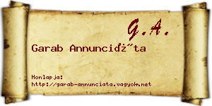 Garab Annunciáta névjegykártya